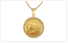 過去曾流行一時的PRATT-BIGELOW GOLD COINS 印地安人頭像金幣項鍊