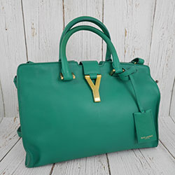二手 SAINT LAURENT YSL 聖羅蘭 311210 CABAS 綠色 Y字 醫生包 斜背包 手提包